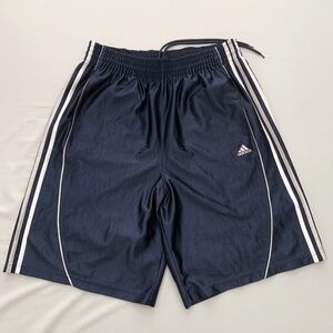 Adidas Athletic Shorts (Navy Blue, Mens L)